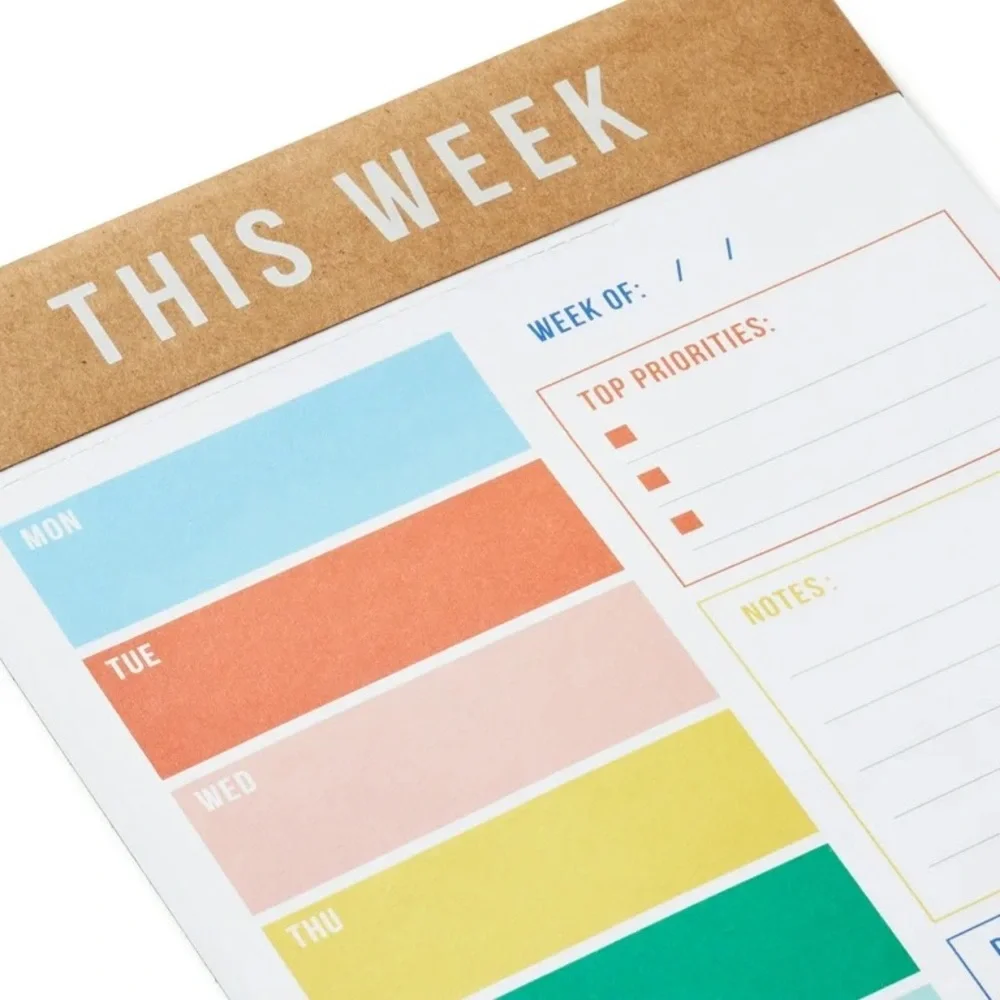 Hallmark 100 Sheet Undated Weekly Planner Note Pad NWT